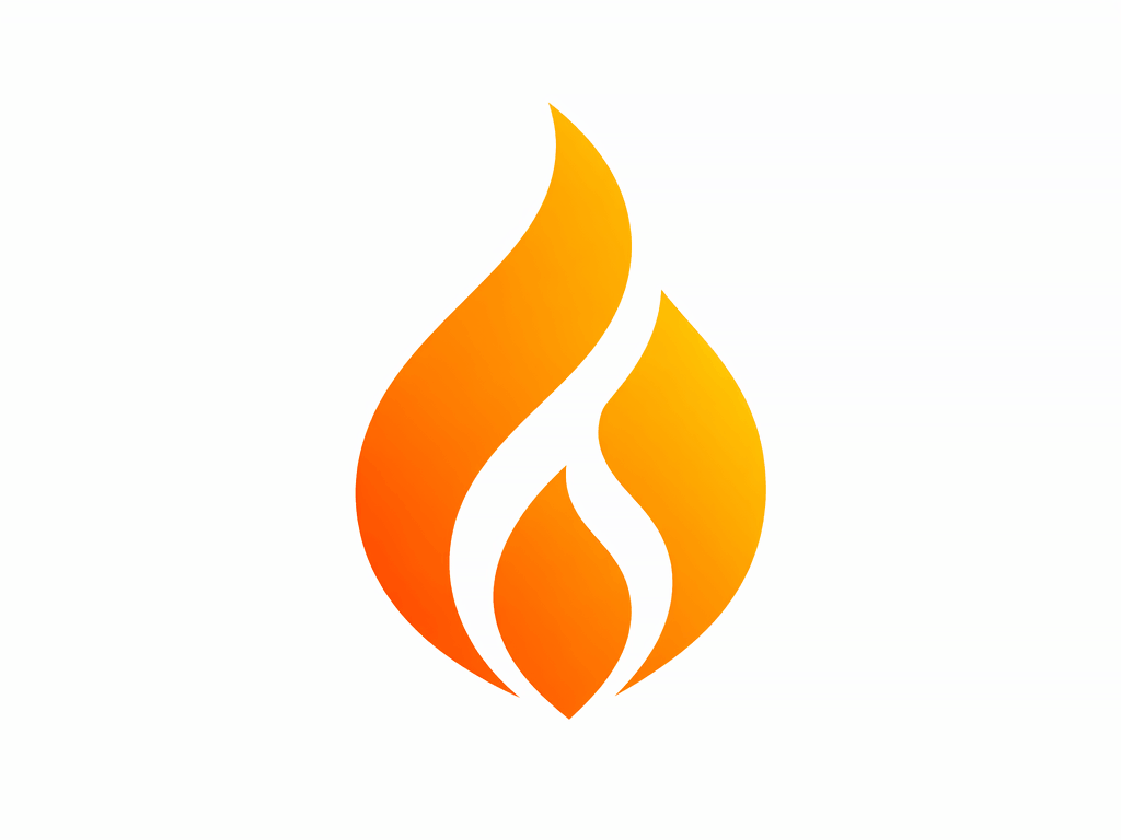 Flat vector flame logo for a coffee startup — generated with GPT Image 2